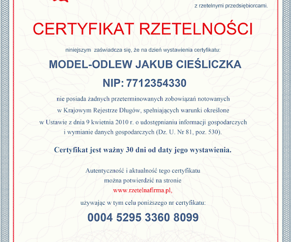 modele, odlewy, odkuwki - model odlew